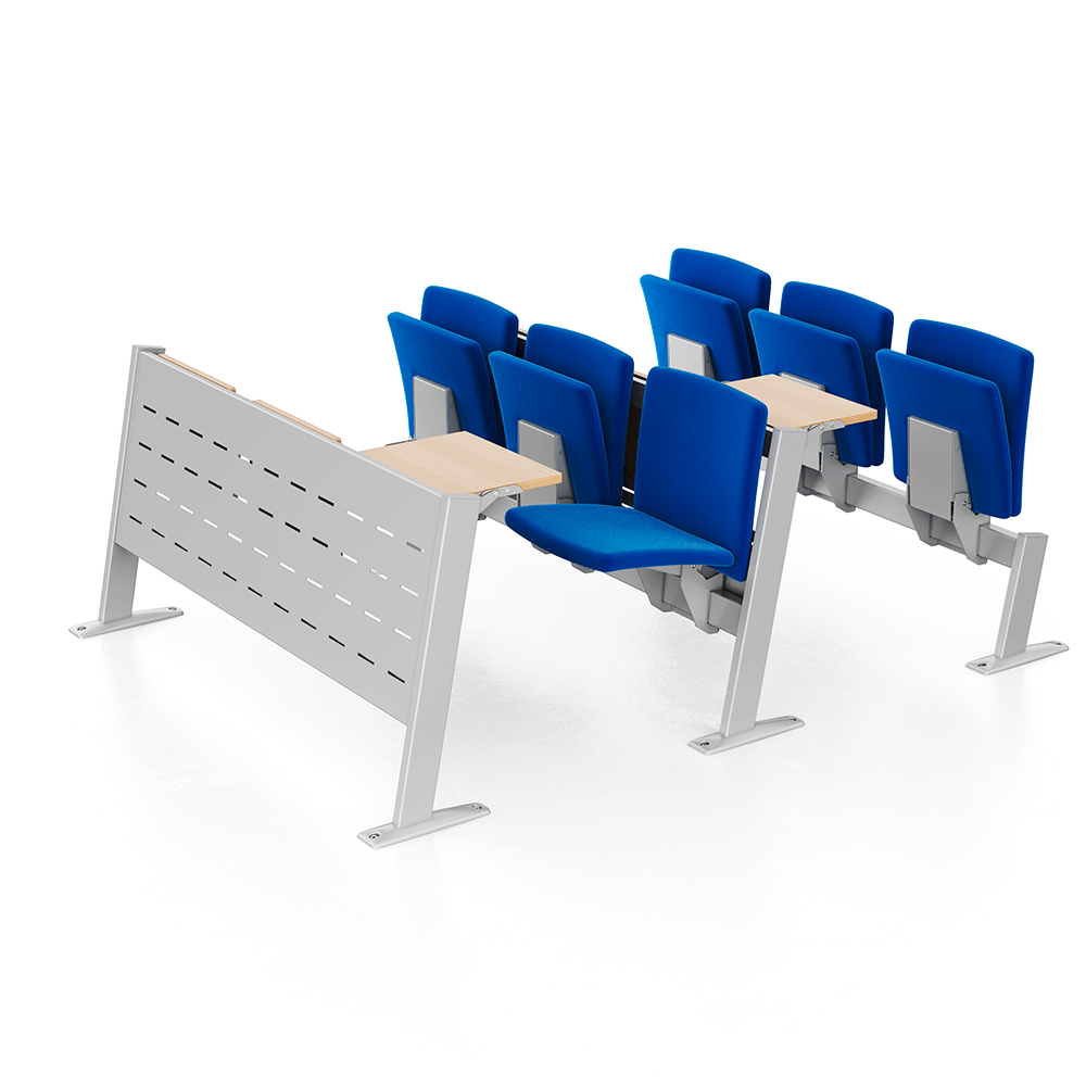 Master 500 L, sedute con imbottitura + piano scrittoio ribaltabile, su Seduta su trave LCF
